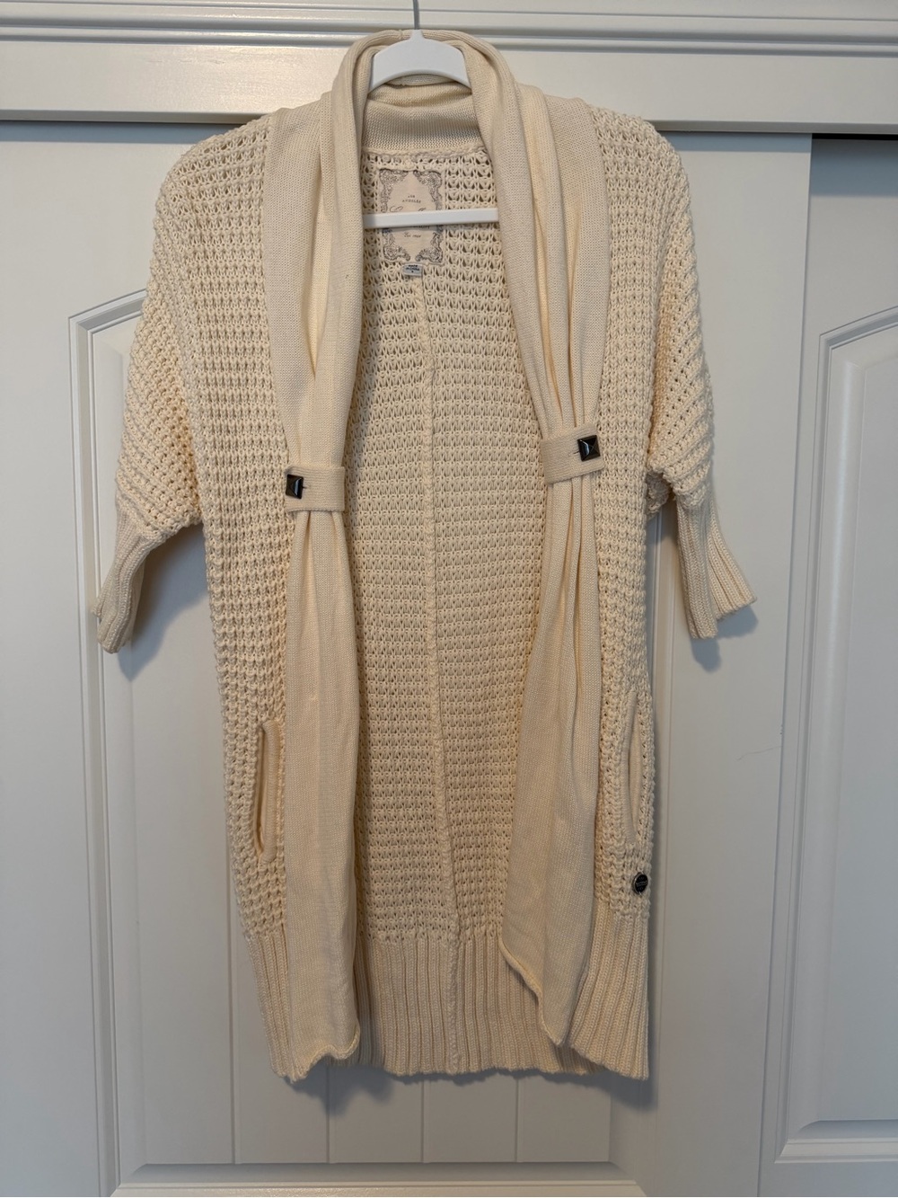 Guess brand Cream Open-Front Knit Cardigan Sweater